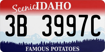 ID license plate 3B3997C