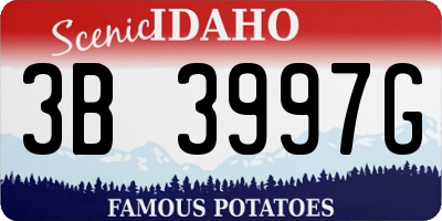ID license plate 3B3997G