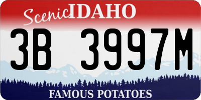ID license plate 3B3997M