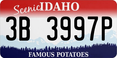 ID license plate 3B3997P