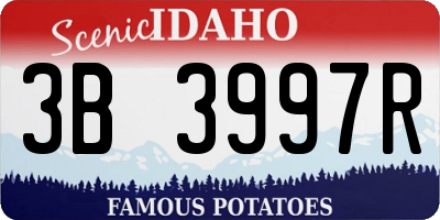 ID license plate 3B3997R