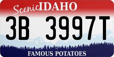 ID license plate 3B3997T