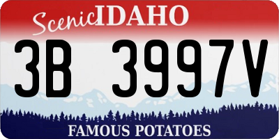 ID license plate 3B3997V