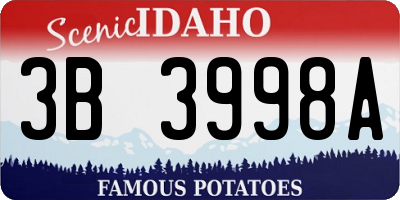 ID license plate 3B3998A