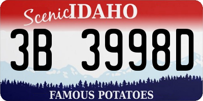 ID license plate 3B3998D