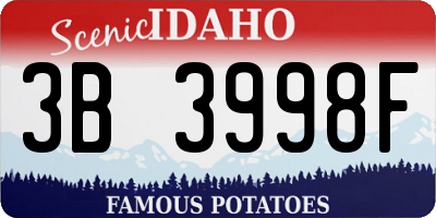 ID license plate 3B3998F