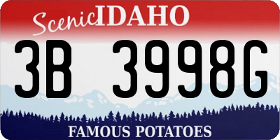 ID license plate 3B3998G