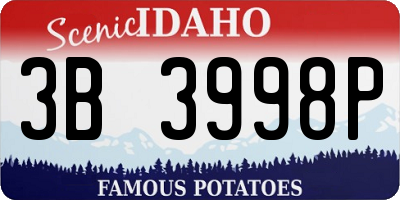 ID license plate 3B3998P
