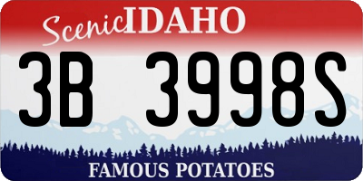 ID license plate 3B3998S