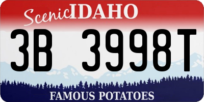 ID license plate 3B3998T