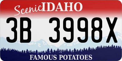 ID license plate 3B3998X