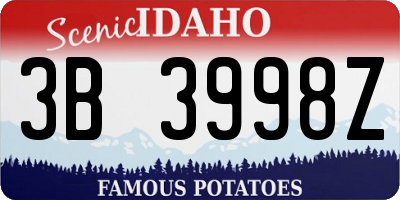 ID license plate 3B3998Z