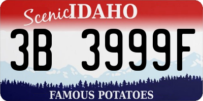 ID license plate 3B3999F