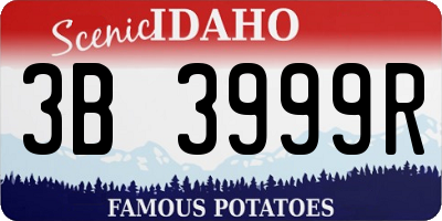 ID license plate 3B3999R
