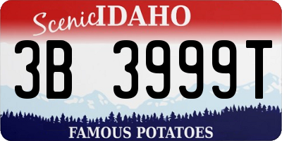 ID license plate 3B3999T