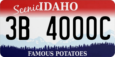 ID license plate 3B4000C