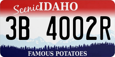 ID license plate 3B4002R