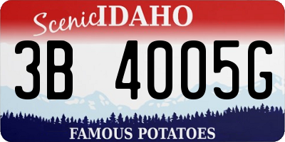 ID license plate 3B4005G