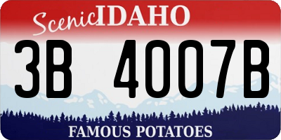 ID license plate 3B4007B