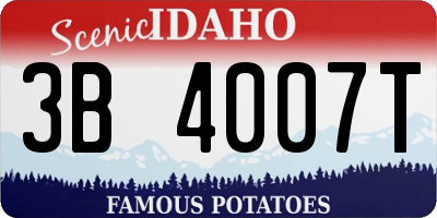 ID license plate 3B4007T