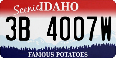 ID license plate 3B4007W