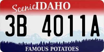 ID license plate 3B4011A