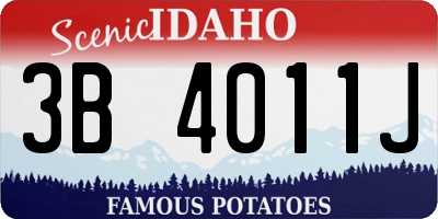 ID license plate 3B4011J