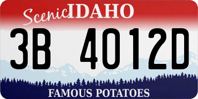 ID license plate 3B4012D