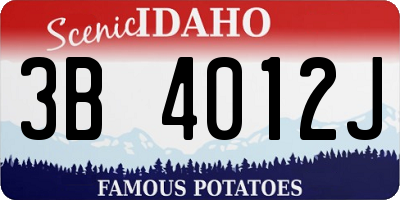 ID license plate 3B4012J