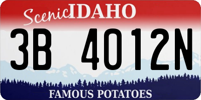 ID license plate 3B4012N