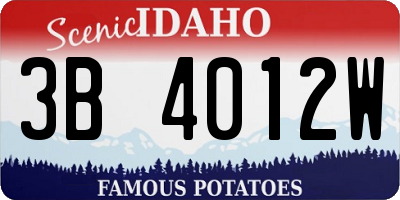 ID license plate 3B4012W