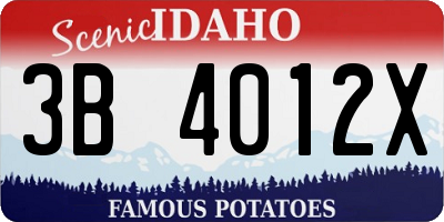 ID license plate 3B4012X