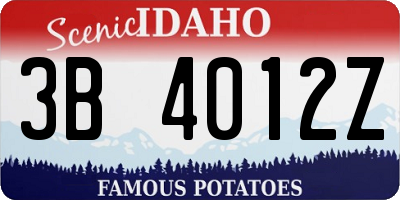 ID license plate 3B4012Z