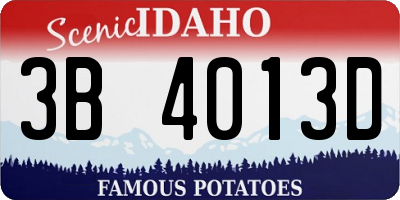 ID license plate 3B4013D