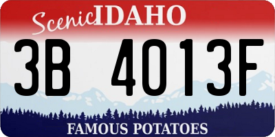 ID license plate 3B4013F