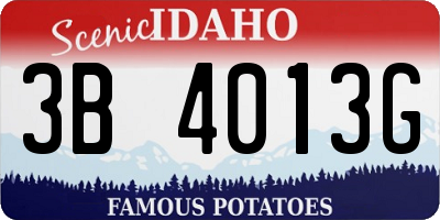 ID license plate 3B4013G