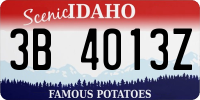 ID license plate 3B4013Z