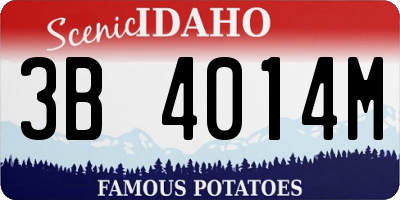 ID license plate 3B4014M