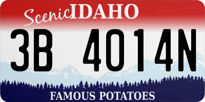 ID license plate 3B4014N