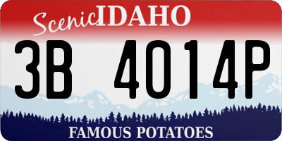 ID license plate 3B4014P