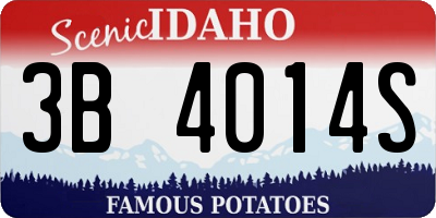 ID license plate 3B4014S