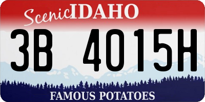 ID license plate 3B4015H