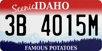 ID license plate 3B4015M