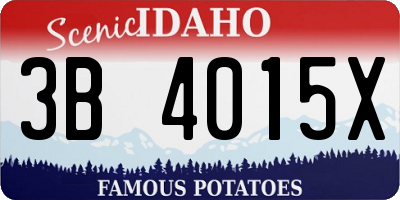 ID license plate 3B4015X