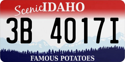 ID license plate 3B4017I