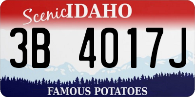 ID license plate 3B4017J