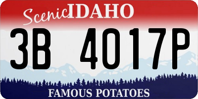 ID license plate 3B4017P
