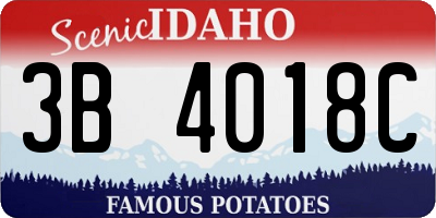 ID license plate 3B4018C