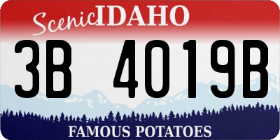 ID license plate 3B4019B