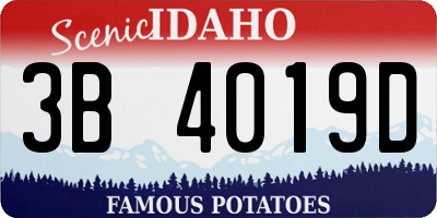 ID license plate 3B4019D